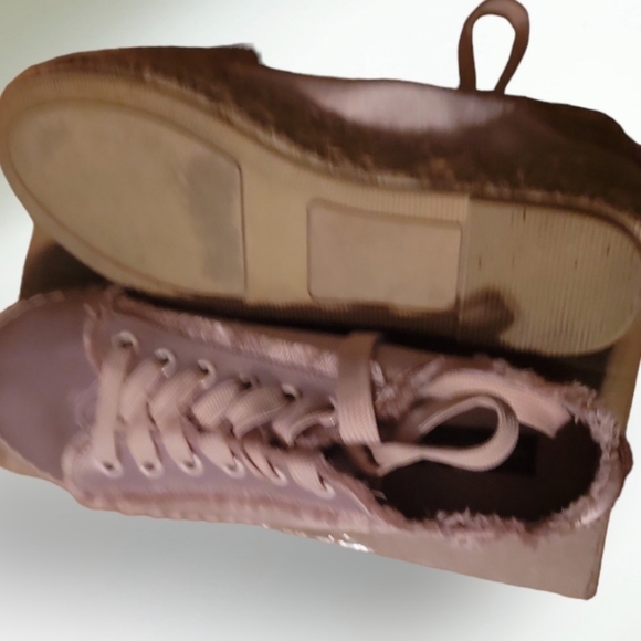 Steve Madden Women's Espadrille Flatform Satin Lace-Up Sneakers Mauve Sz 8.5 - Picture 7 of 8